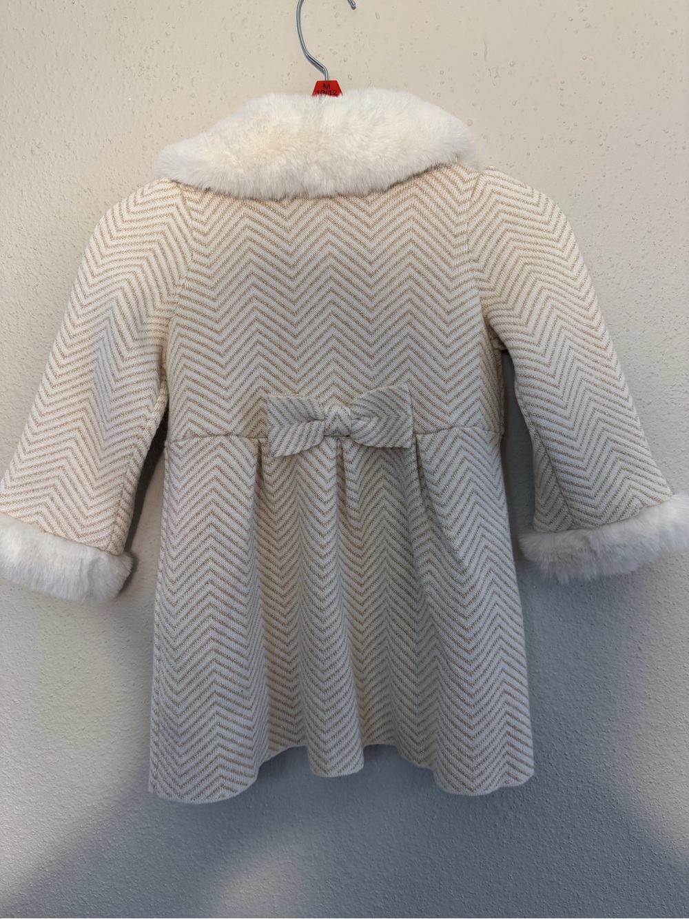 Tahari Cream Faux-Fur Collar Peacoat for Girls - Picture 6 of 7
